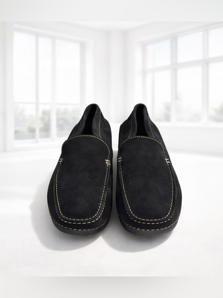 Banana Republic Black Suede Slip-On Loafers Size 12 Nwot